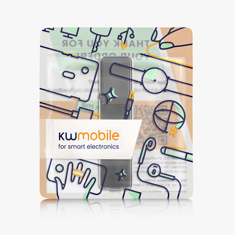 kwmobile Smartphone Fingerhalter mit Standfunktion - Handy Halter Griff Halterung selbstklebend - kompatibel mit magnetischen Autohalterungen - für alle Handy Modelle
