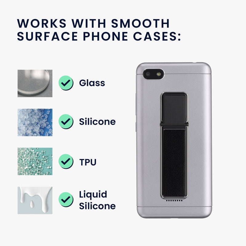 kwmobile Smartphone Fingerhalter mit Standfunktion - Handy Halter Griff Halterung selbstklebend - kompatibel mit magnetischen Autohalterungen - für alle Handy Modelle