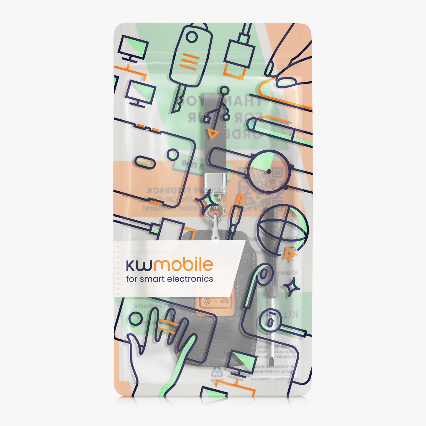 kwmobile Autoschlüssel Kunstleder Hülle kompatibel mit Renault 4-Tasten Smartkey Autoschlüssel (nur Keyless Go) - Schlüsselhülle Schlüssel Case - Cover
