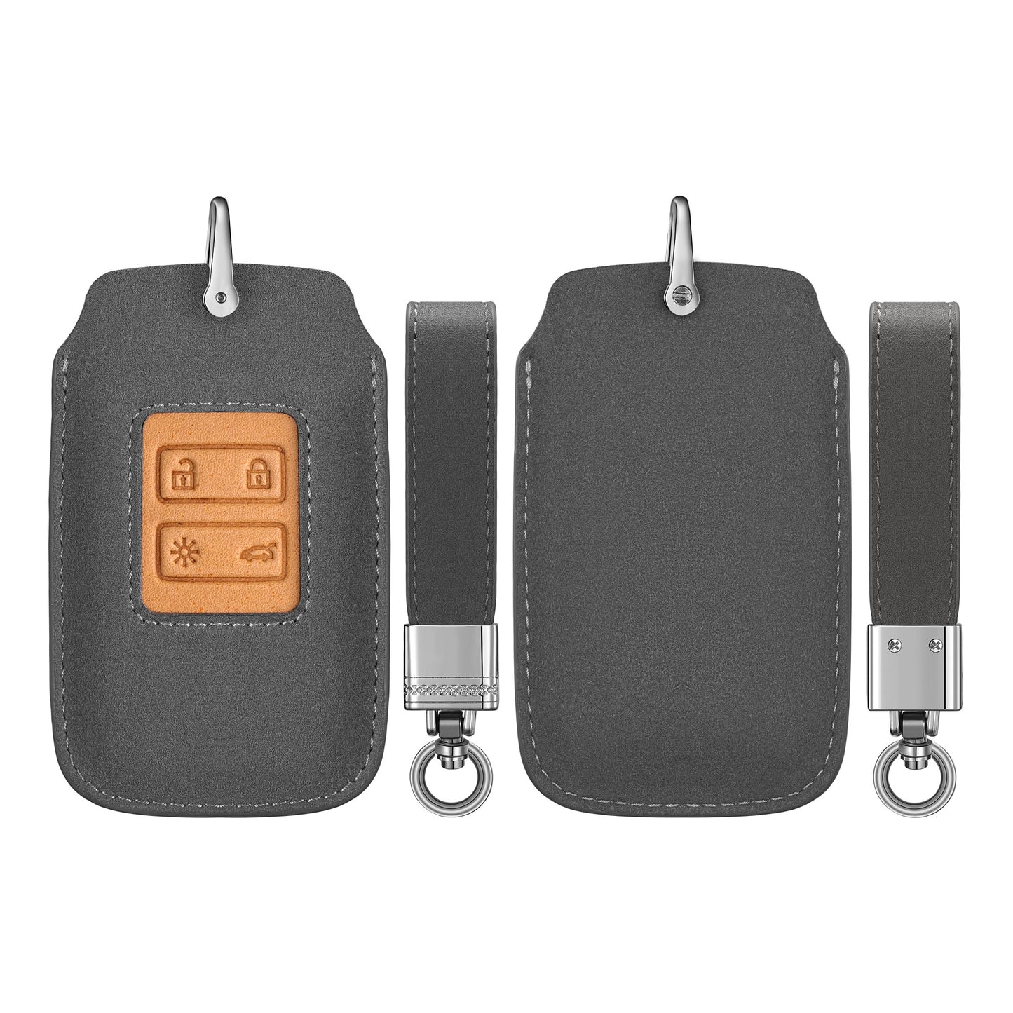 kwmobile Autoschlüssel Kunstleder Hülle kompatibel mit Renault 4-Tasten Smartkey Autoschlüssel (nur Keyless Go) - Schlüsselhülle Schlüssel Case - Cover