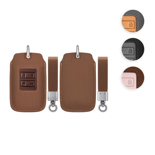 kwmobile Autoschlüssel Kunstleder Hülle kompatibel mit Renault 4-Tasten Smartkey Autoschlüssel (nur Keyless Go) - Schlüsselhülle Schlüssel Case - Cover in Hellbraun Braun Hellbraun  [dsg03]