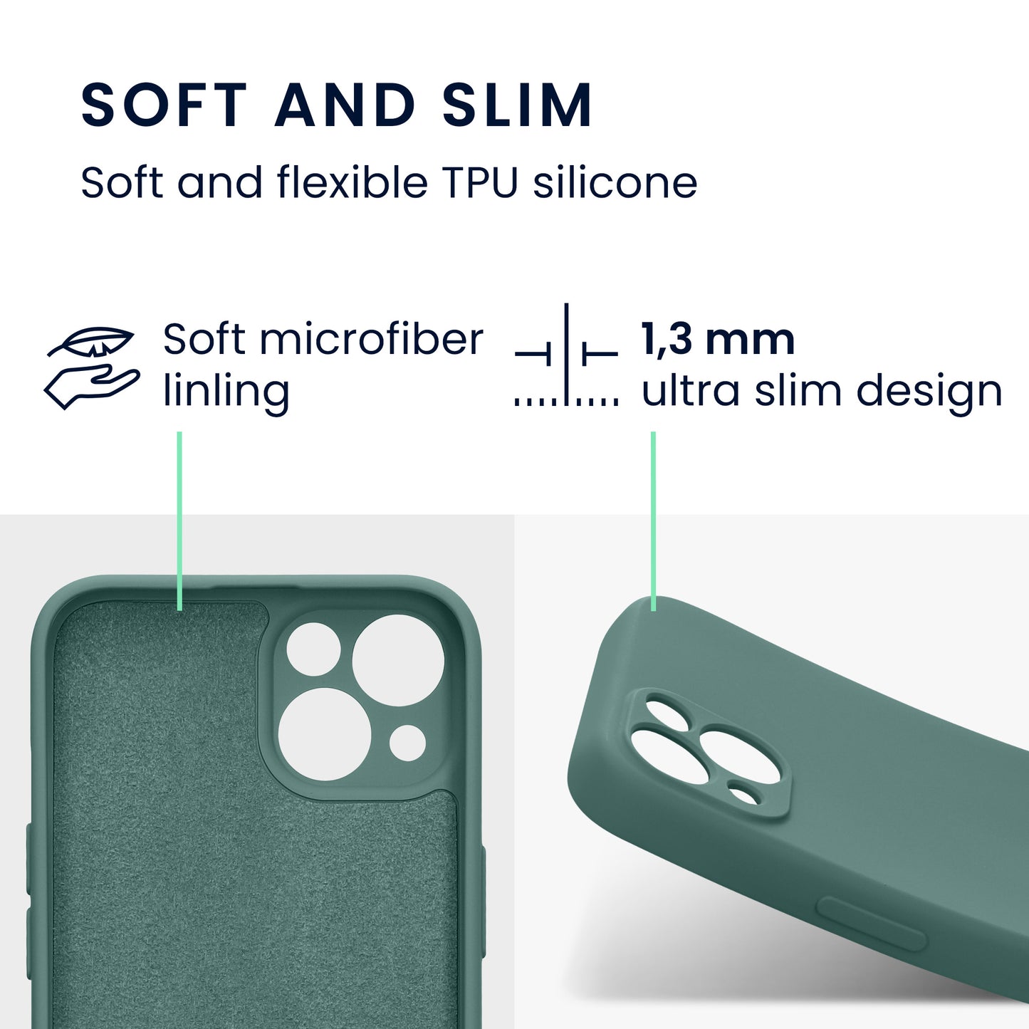 kwmobile Slim Case kompatibel mit Apple iPhone 13 Hülle - Handyhülle aus Silikon