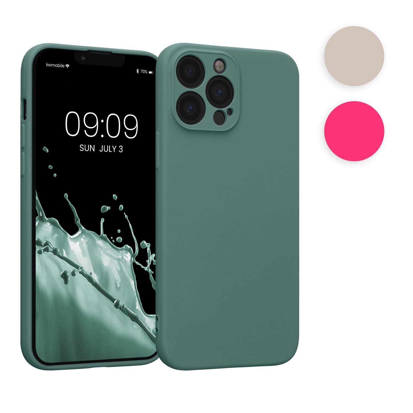 kwmobile Slim Case kompatibel mit Apple iPhone 13 Pro Max Hülle - Handyhülle aus Silikon in Neon Pink Neon Pink  