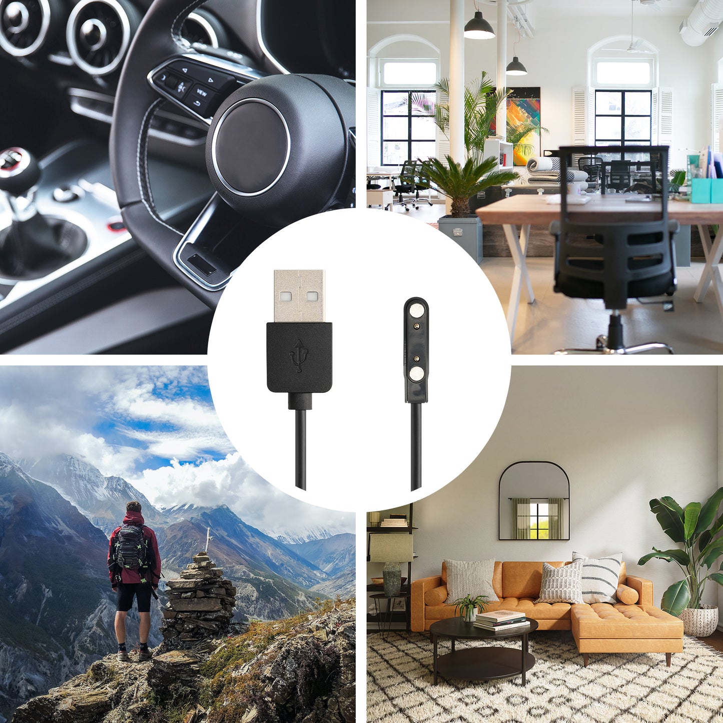 kwmobile kompatibel für XPLORA XGO 2 USB Ladekabel Charger für Smart Watch Fitnesstracker Ersatzkabel
