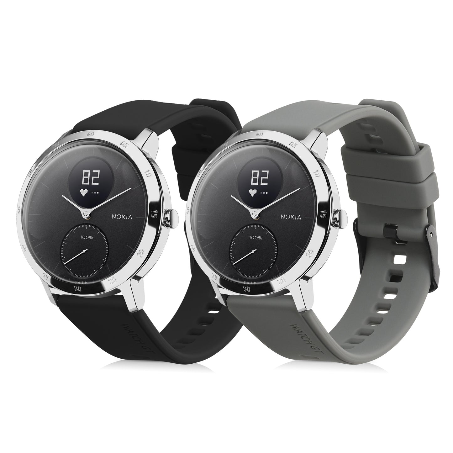 kwmobile Uhrenarmband für Withings ScanWatch 42mm / Steel HR 40mm / ScanWatch Horizon Armband Fitnesstracker Band Set Ersatzarmband Smartwatch