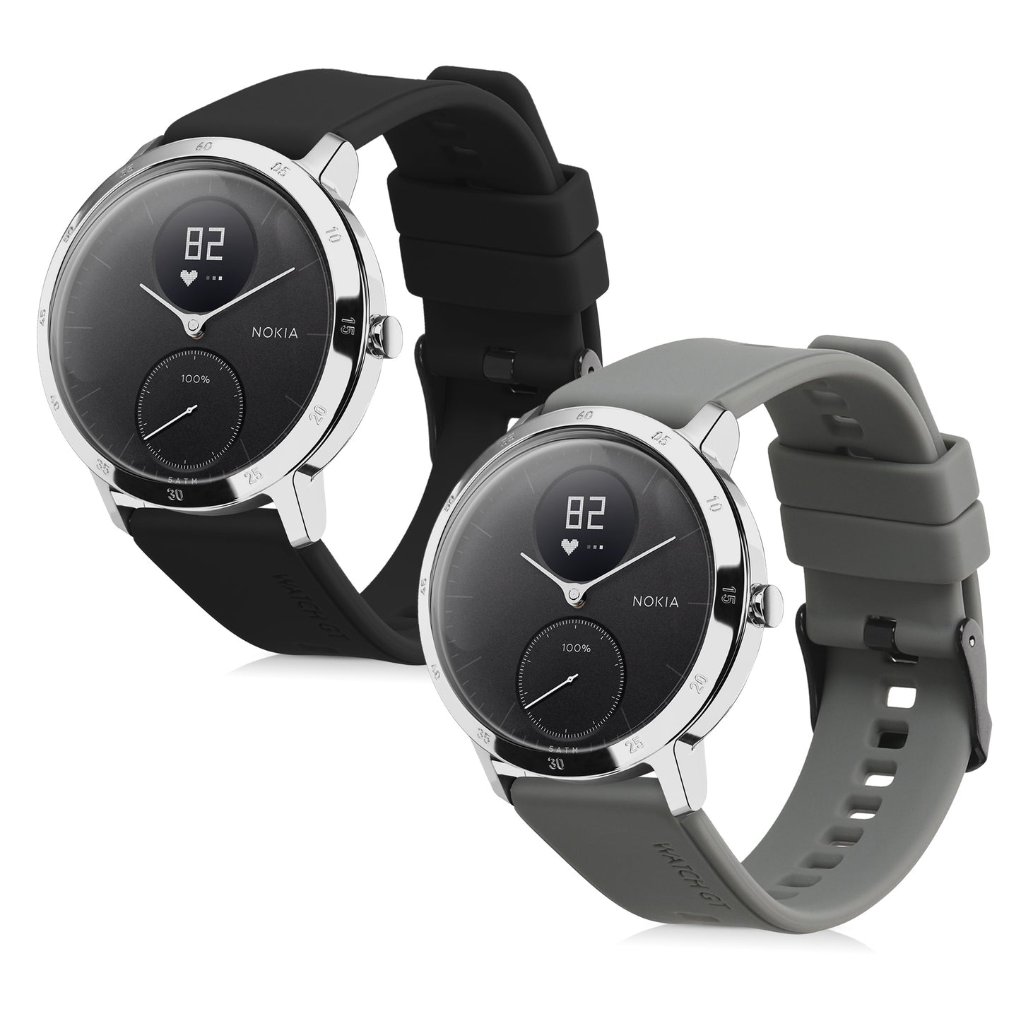 kwmobile Uhrenarmband für Withings ScanWatch 42mm / Steel HR 40mm / ScanWatch Horizon Armband Fitnesstracker Band Set Ersatzarmband Smartwatch