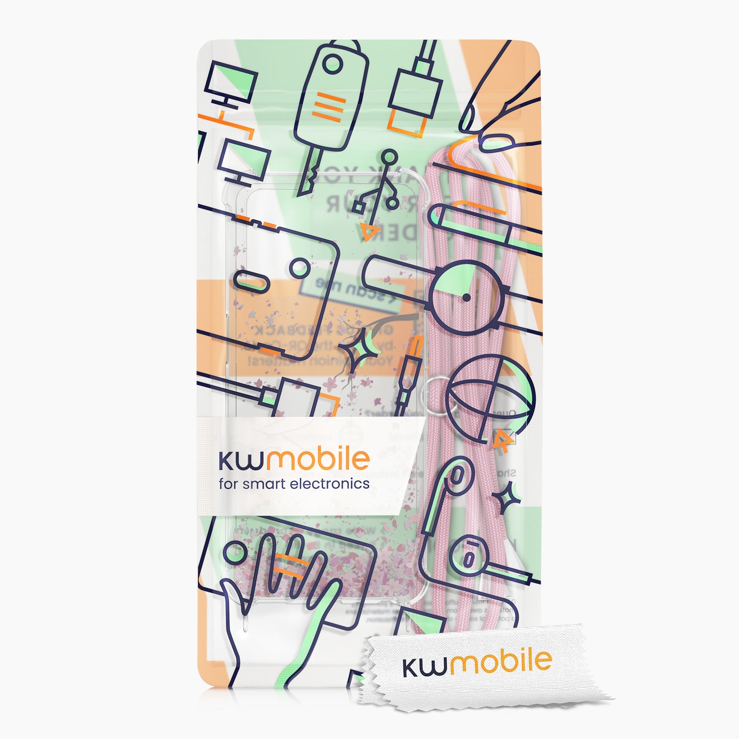 kwmobile Necklace Case kompatibel mit Oppo A74 (5G) / A54 (5G) Hülle Silikon Cover mit Handykette