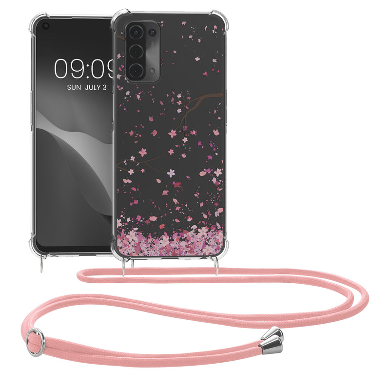 kwmobile Necklace Case kompatibel mit Oppo A74 (5G) / A54 (5G) Hülle Silikon Cover mit Handykette