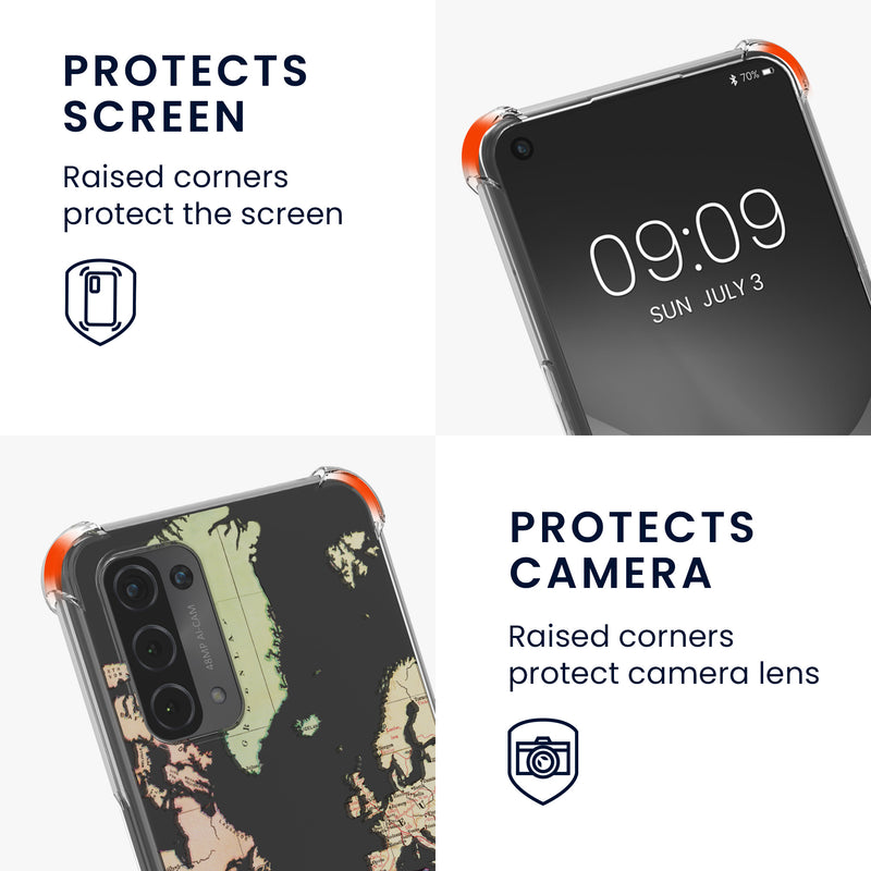 kwmobile Necklace Case kompatibel mit Oppo A74 (5G) / A54 (5G) Hülle Silikon Cover mit Handykette