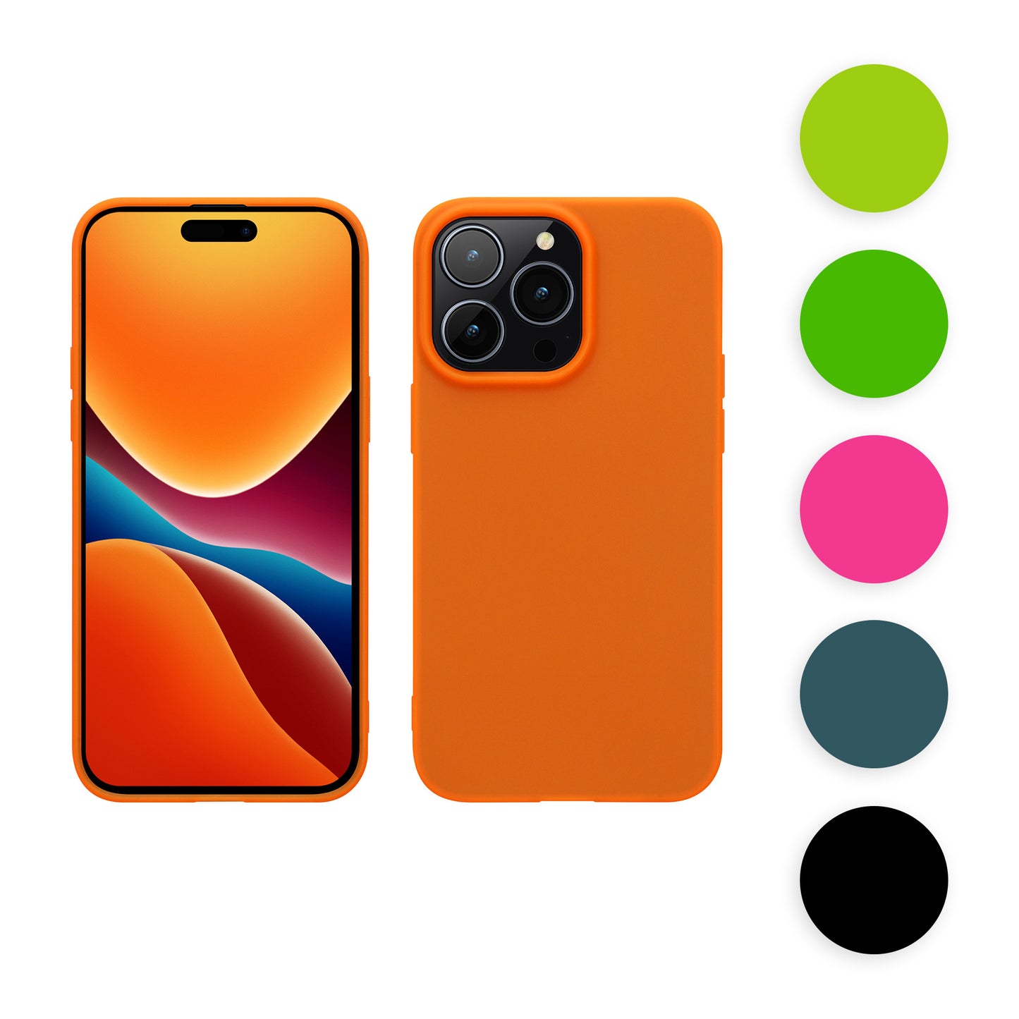kwmobile Hülle für das iPhone 14 Pro Hülle - weiche und schlanke TPU Silikon Handyhülle - stoßabsorbierendes flexibles Case - kabelloses Laden - Neon Pink Neon Pink  