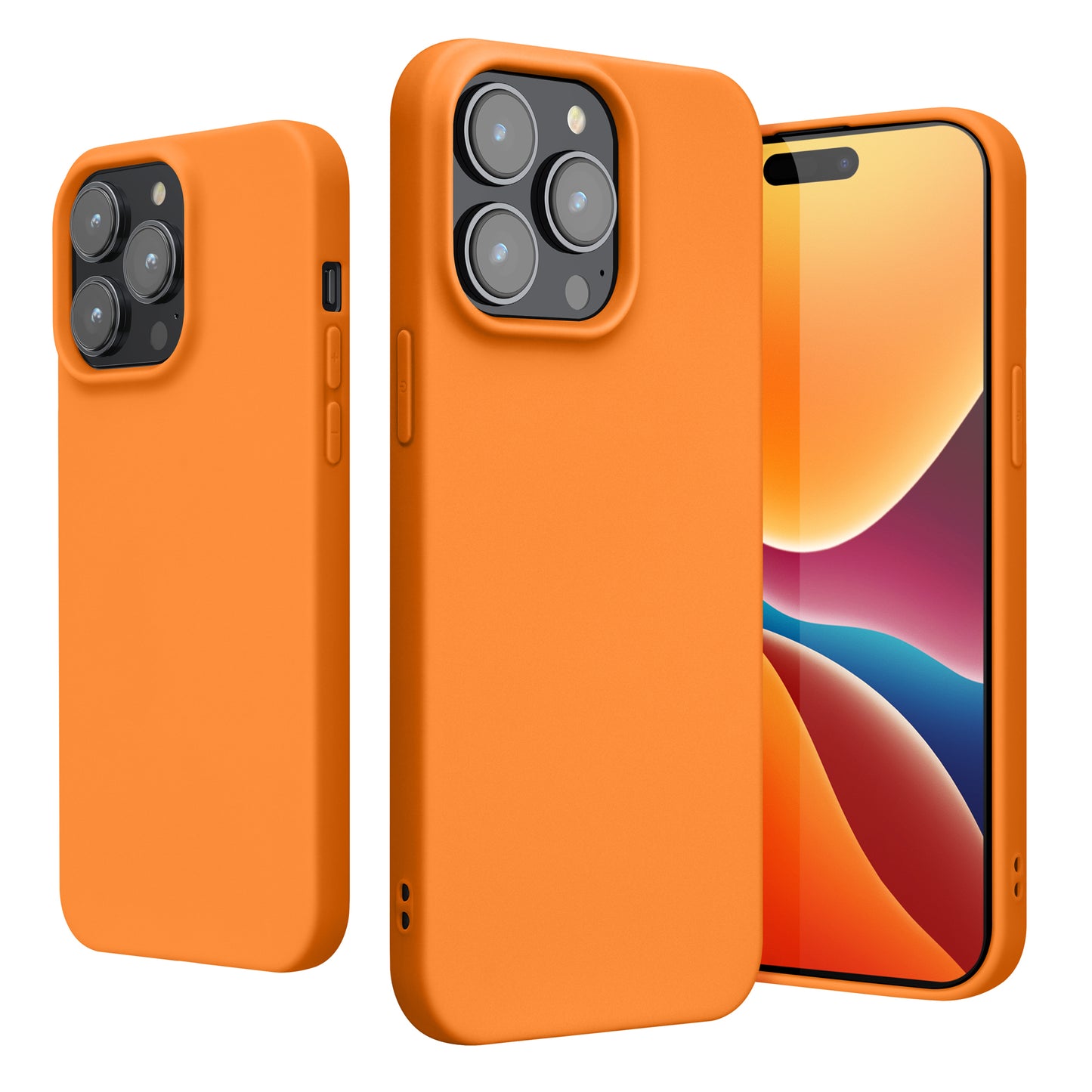 kwmobile Hülle für das iPhone 14 Pro Max Hülle - weiche und schlanke Silikon Handyhülle - stoßabsorbierendes flexibles Case - kabelloses Laden