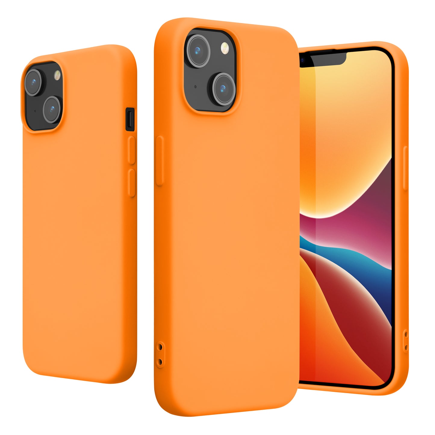 kwmobile Hülle für das iPhone 14 Hülle - weiche gummierte Silikon Handyhülle - stoßfeste Schützhülle für kabelloses Laden