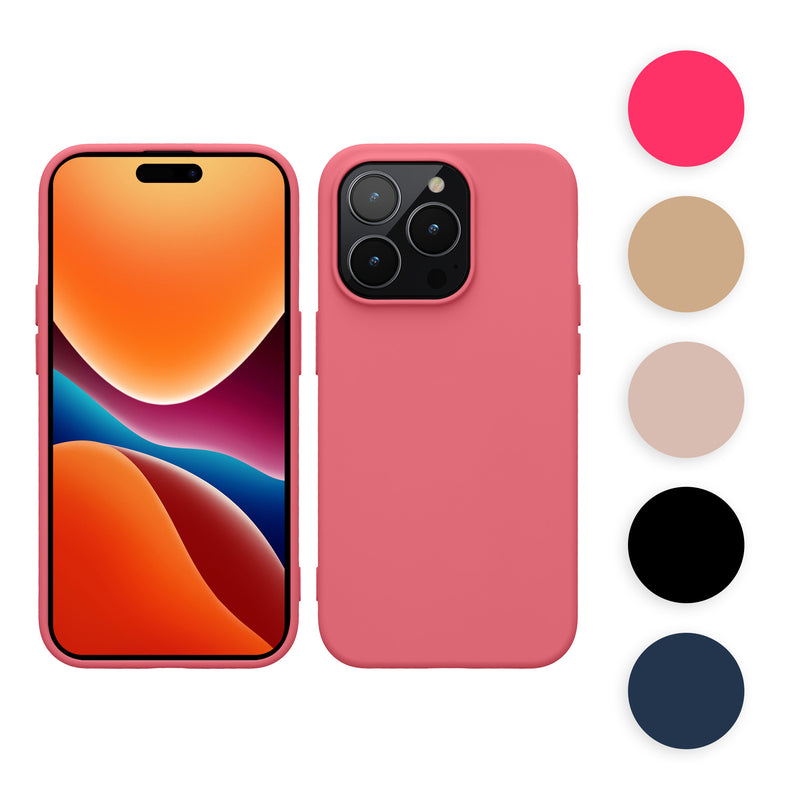 kwmobile Hülle für das iPhone 14 Pro Hülle - weiche gummierte TPU Silikon Handyhülle - stoßfeste Schützhülle für kabelloses Laden - Schwarz matt Schwarz matt  
