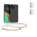 kwmobile Necklace Case kompatibel mit Apple iPhone 14 Pro Max Hülle - Silikon Cover mit Handykette - Band Handyhülle Schwarz Transparent Schwarz  
