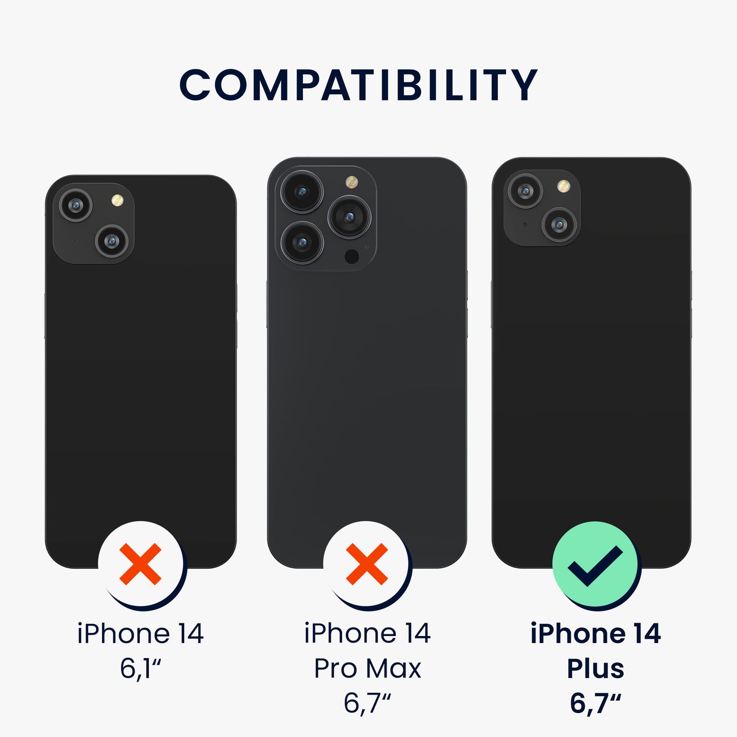 kwmobile Handyhülle kompatibel mit Apple iPhone 14 Plus - Handy Cover mit Fach für Karten