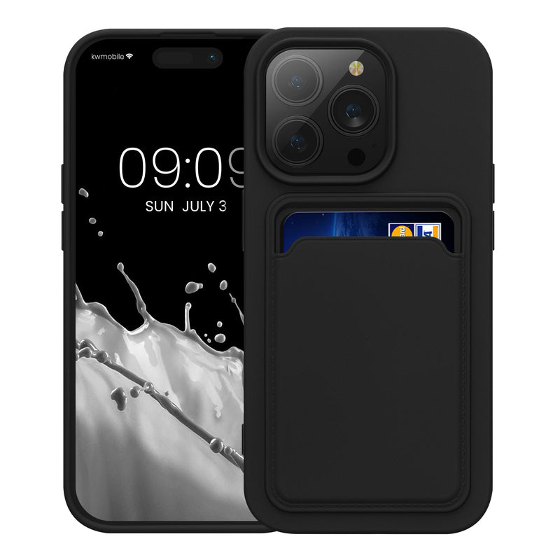 kwmobile Handyhülle kompatibel mit Apple iPhone 14 Pro Hülle - Handy Cover mit Fach für Karten