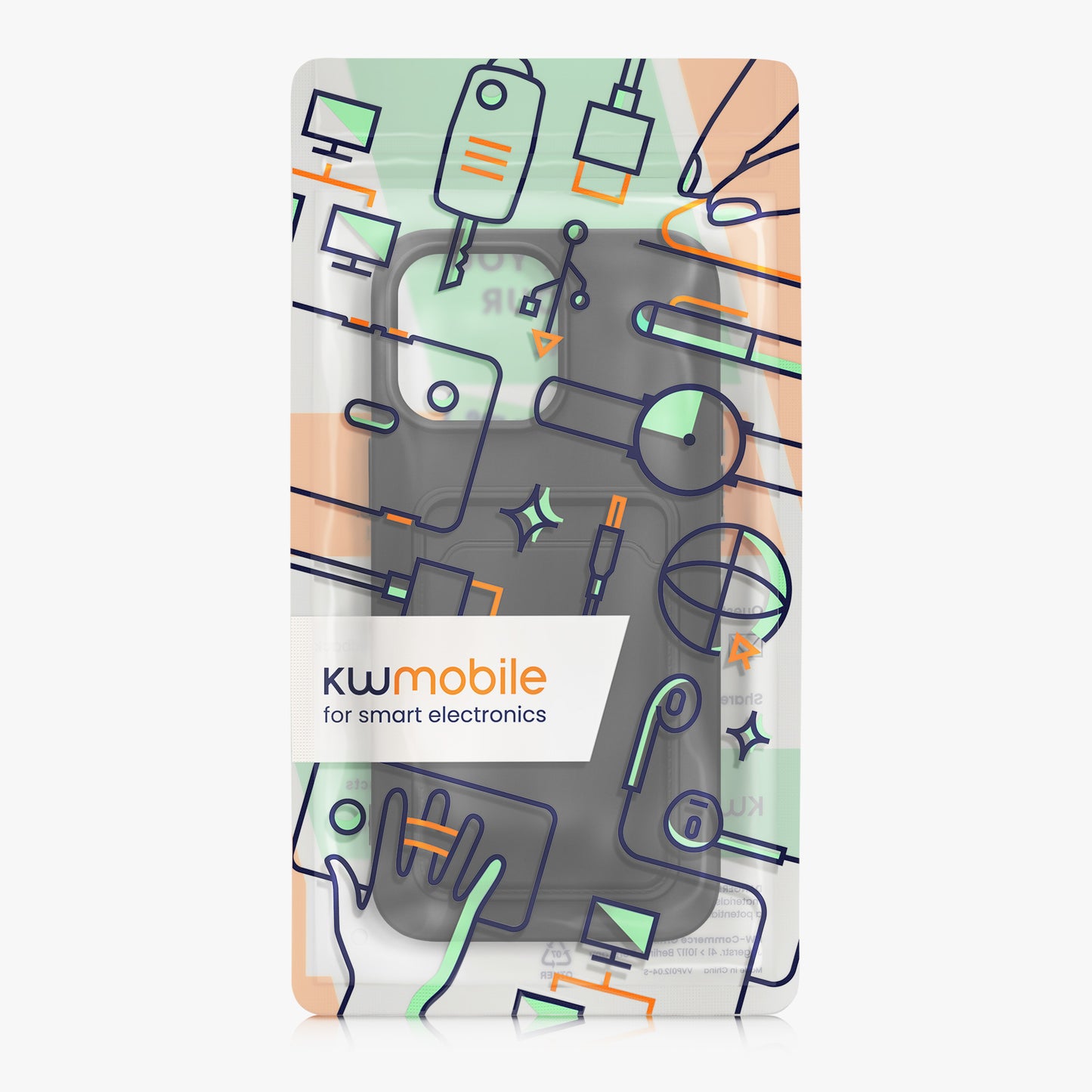 kwmobile Handyhülle kompatibel mit Apple iPhone 14 Pro Max - Handy Cover mit Fach für Karten