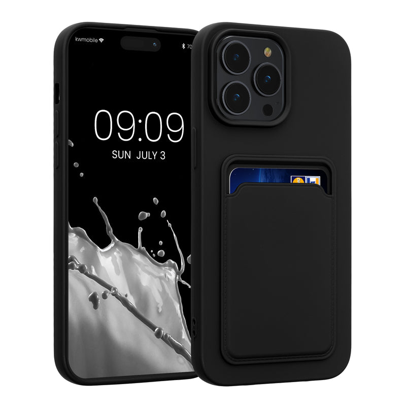 kwmobile Handyhülle kompatibel mit Apple iPhone 14 Pro Max - Handy Cover mit Fach für Karten