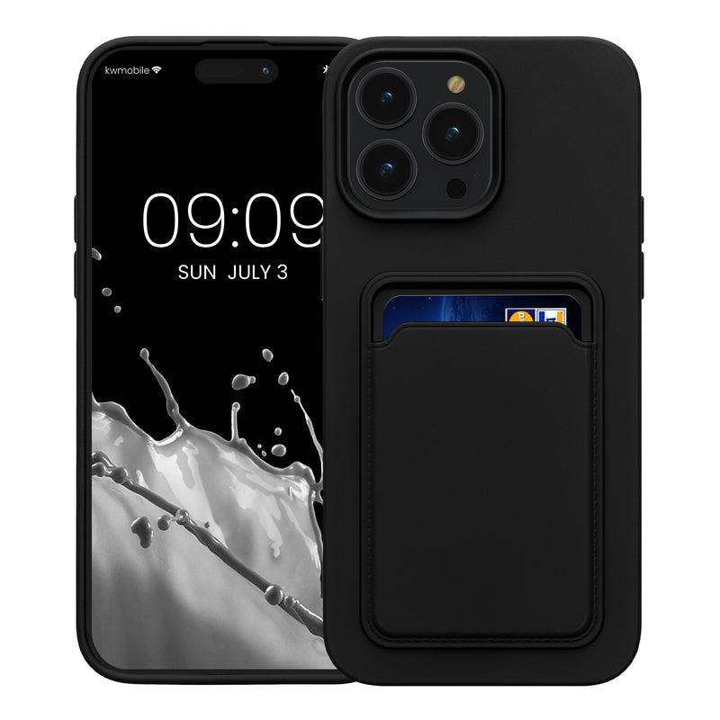 kwmobile Handyhülle kompatibel mit Apple iPhone 14 Pro Max - Handy Cover mit Fach für Karten