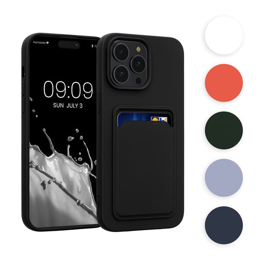 kwmobile Handyhülle kompatibel mit Apple iPhone 14 Pro Max Hülle - Handy Cover mit Fach für Karten - in Lavendel Lavendel  