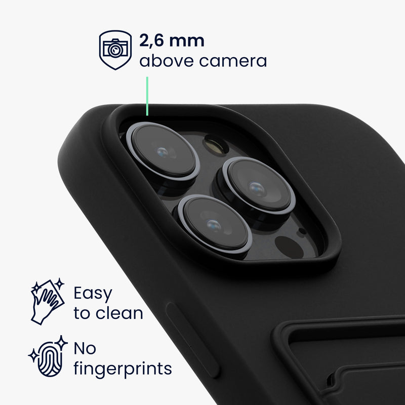 kwmobile Handyhülle kompatibel mit Apple iPhone 14 Pro Max - Handy Cover mit Fach für Karten