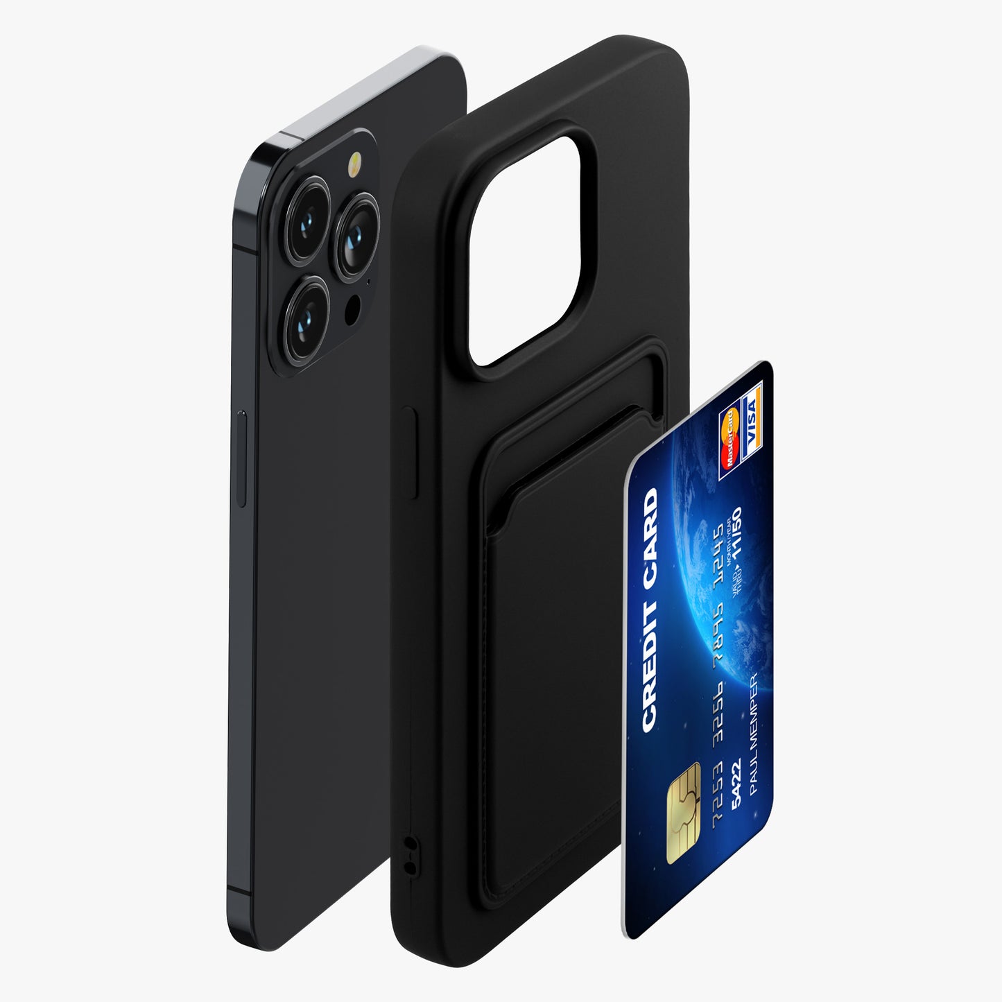 kwmobile Handyhülle kompatibel mit Apple iPhone 14 Pro Max - Handy Cover mit Fach für Karten