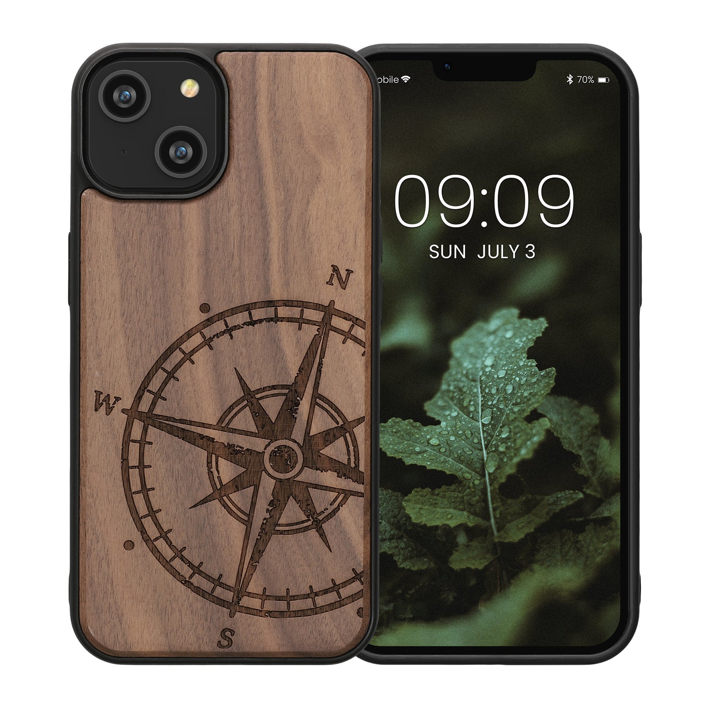 kwmobile Hülle kompatibel mit Apple iPhone 14 Handy Cover TPU Handyhülle Kompass Vintage