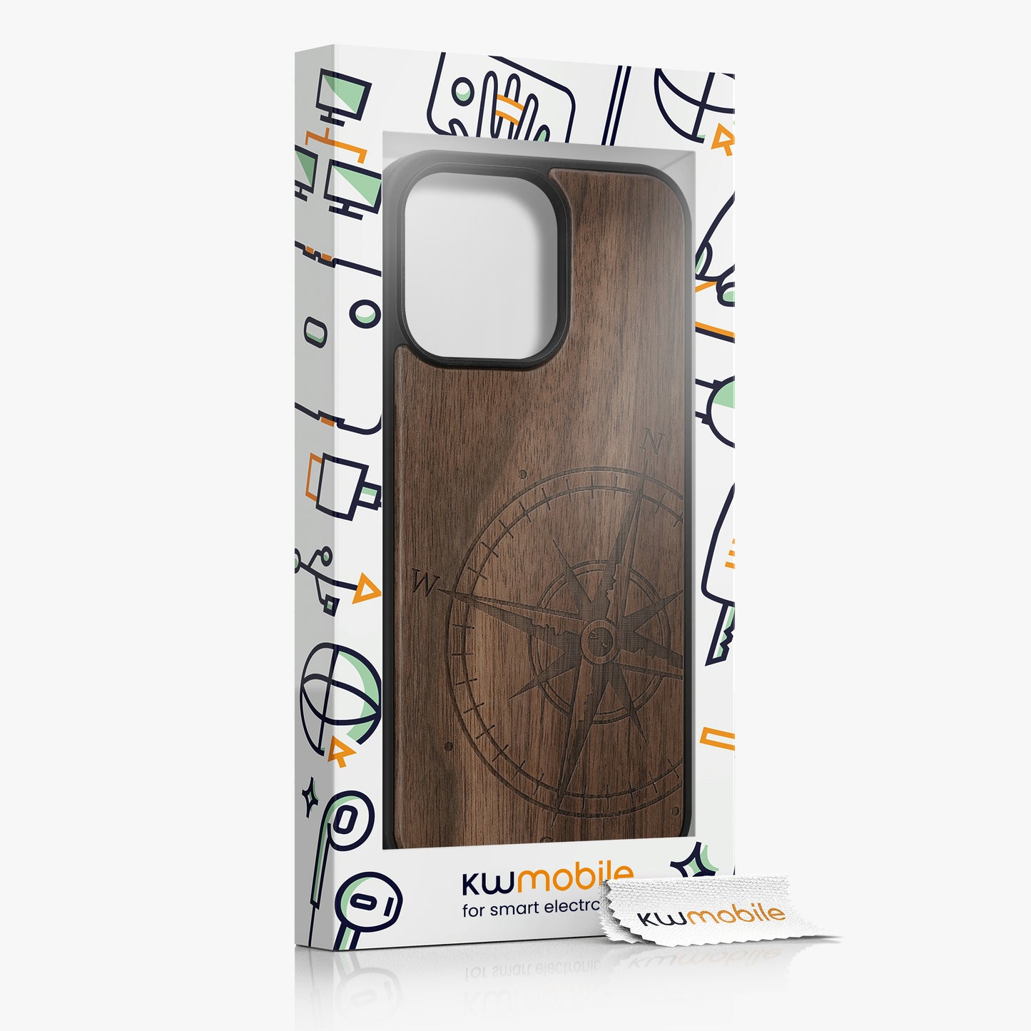kwmobile Hülle kompatibel mit Apple iPhone 14 Pro Max Handy Cover TPU Handyhülle Kompass Vintage