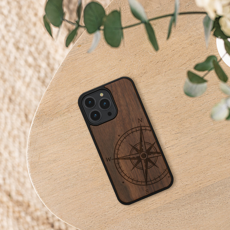 kwmobile Hülle kompatibel mit Apple iPhone 14 Pro Max Handy Cover TPU Handyhülle Kompass Vintage