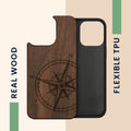 kwmobile Hülle kompatibel mit Apple iPhone 14 Pro Max Handy Cover TPU Handyhülle Kompass Vintage
