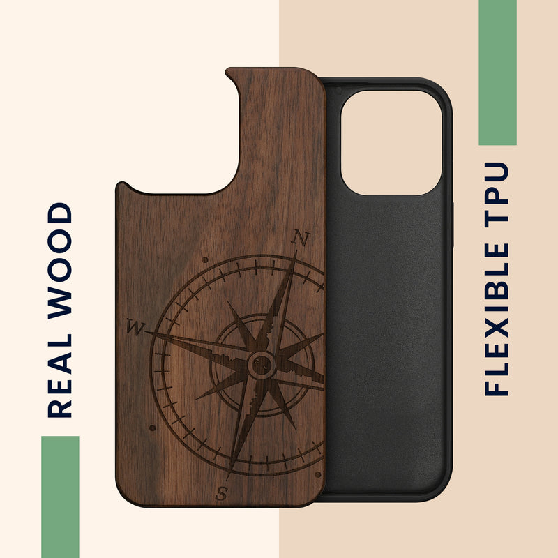 kwmobile Hülle kompatibel mit Apple iPhone 14 Pro Max Handy Cover TPU Handyhülle Kompass Vintage