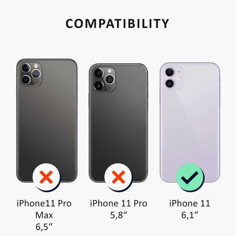 kalibri Hülle kompatibel mit Apple iPhone 11 - Handyhülle Handy Cover - Case mit Kartenfach abnehmbar