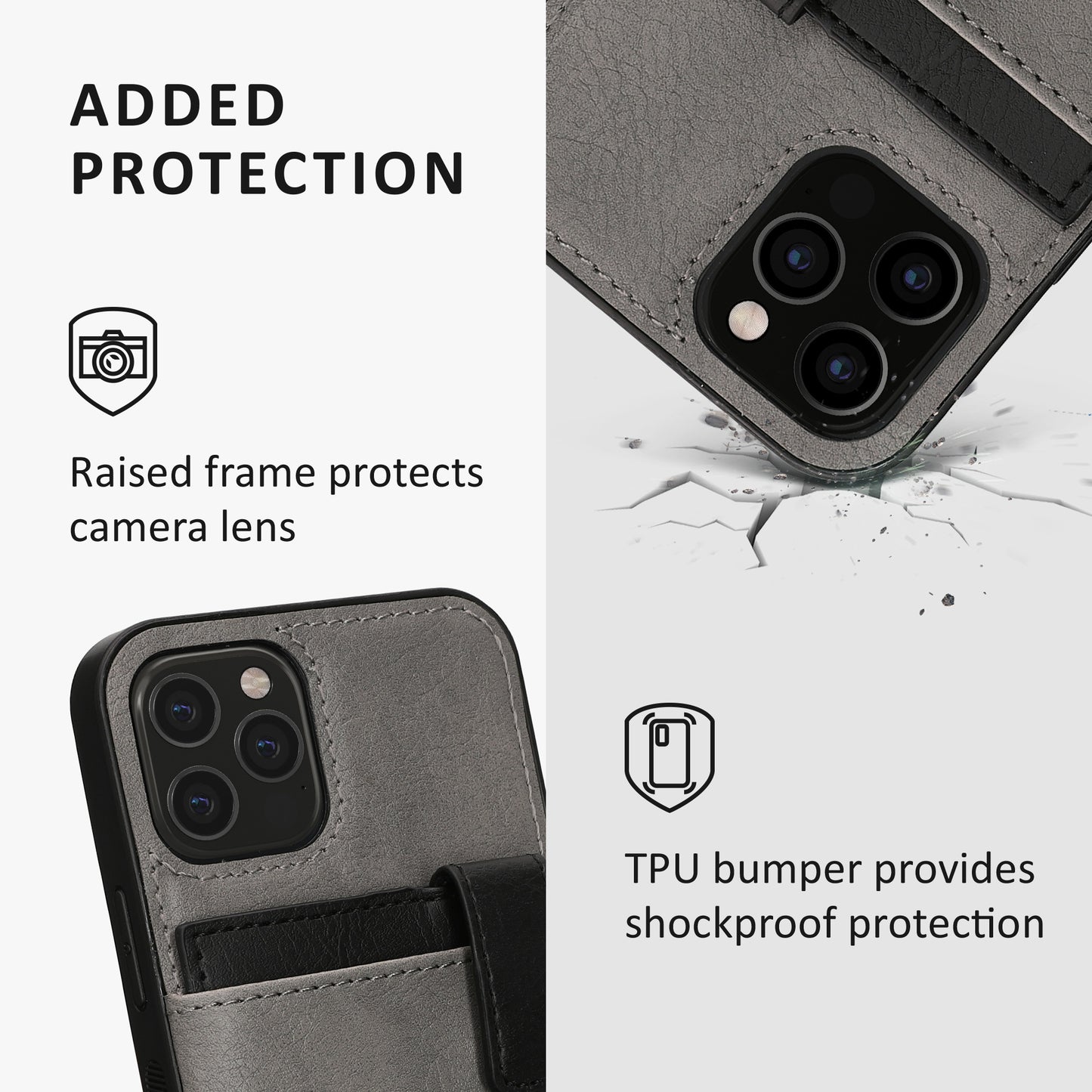 kalibri Hülle kompatibel mit Apple iPhone 12 / iPhone 12 Pro - Handyhülle Handy Cover - Case mit Kartenfach abnehmbar