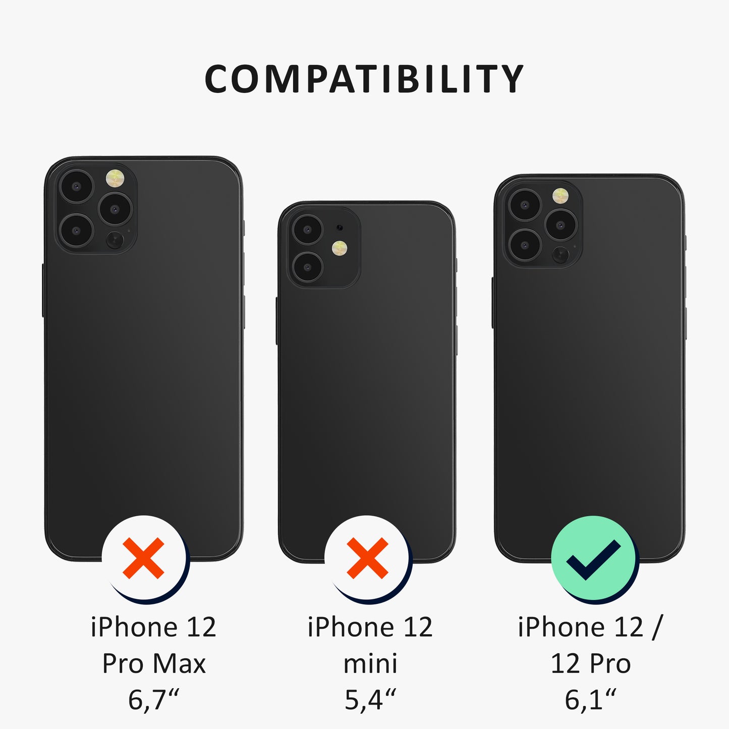 kalibri Hülle kompatibel mit Apple iPhone 12 / iPhone 12 Pro - Handyhülle Handy Cover - Case mit Kartenfach abnehmbar