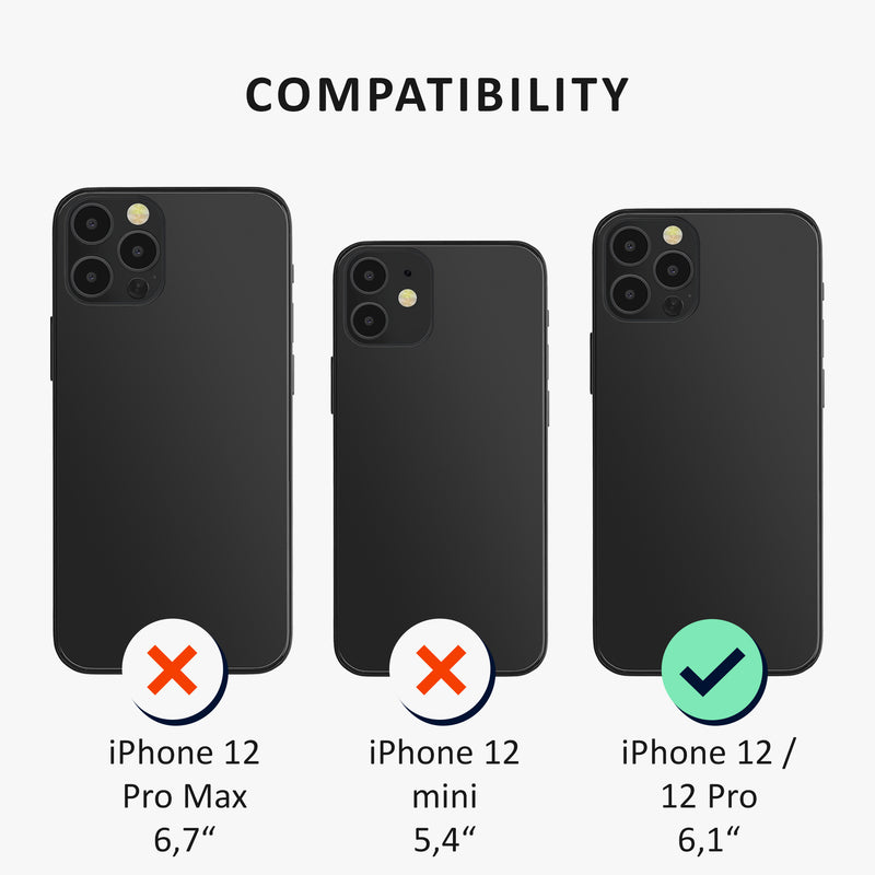 kalibri Hülle kompatibel mit Apple iPhone 12 / iPhone 12 Pro - Handyhülle Handy Cover - Case mit Kartenfach abnehmbar