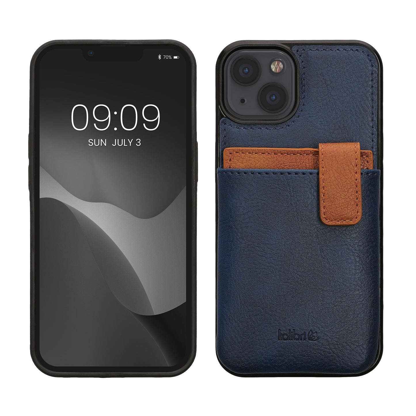 kalibri Hülle kompatibel mit Apple iPhone 13 / iPhone 14 - Handyhülle Handy Cover - Case mit Kartenfach abnehmbar
