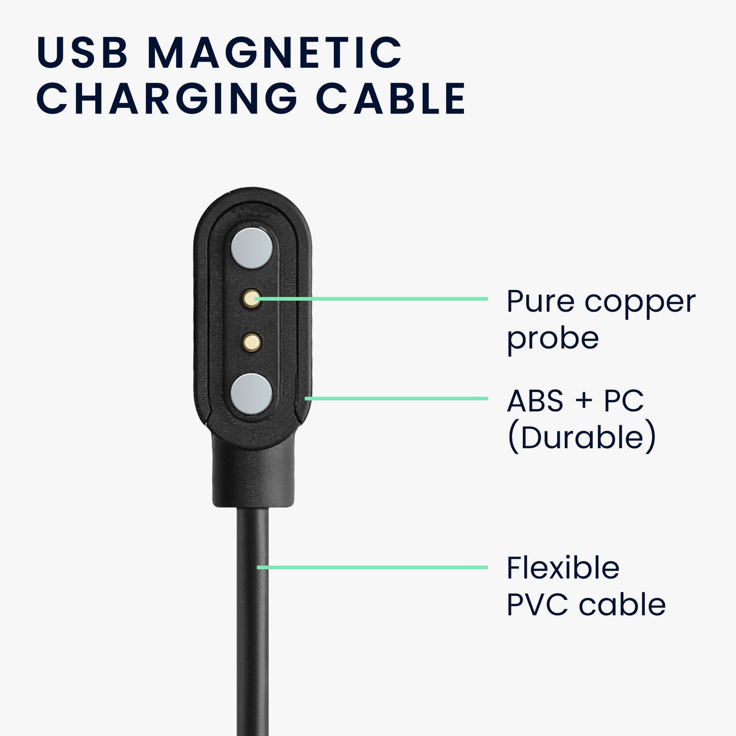 kwmobile USB Kabel Charger kompatibel mit Blackview R30 Pro / R8 / R3 / R3 Pro / X2 / X1 / Letsfit / Fitpolo Ladekabel - Smart Watch Ersatzkabel - Fitnesstracker Aufladekabel