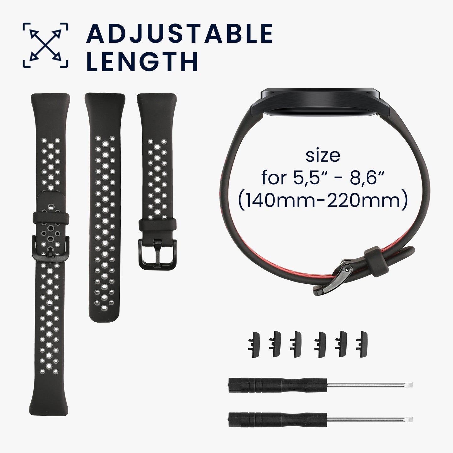 kwmobile Uhrenarmband für Huawei Band 6 & 6 Pro / Honor Band 7 & 6 Armband Fitnesstracker Band Set Ersatzarmband Smartwatch