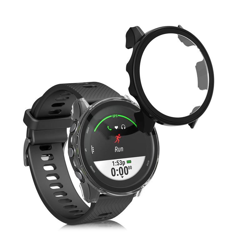 kwmobile Glas Hülle für Garmin Forerunner 255 / 255 Music Schutzhülle Fullbody Fitnesstracker Case Set