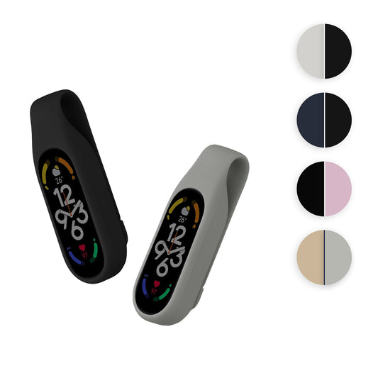 kwmobile Clip Halter kompatibel mit Xiaomi Mi Band 7 / 6 / 5 / 4 - Silikon Fitnesstracker Halterung - ohne Tracker Schwarz  [dsg03]