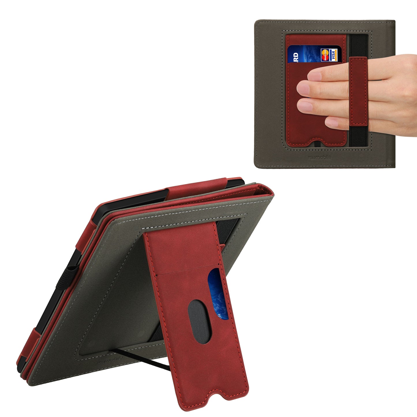kwmobile Schutzhülle kompatibel mit Amazon Kindle Oasis 10. Generation Flip Hülle - Cover mit Handschlaufe