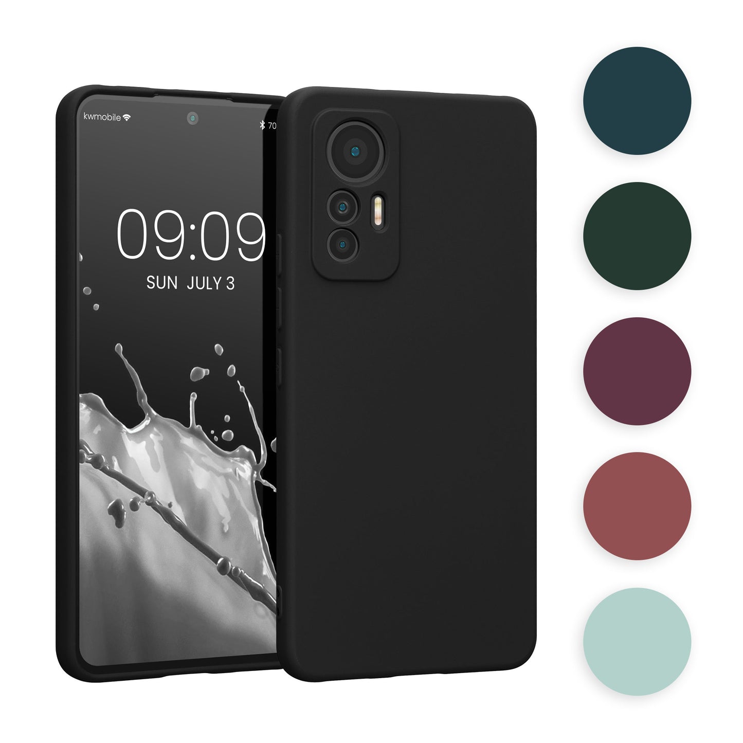 kwmobile Slim Case kompatibel mit Xiaomi 12 Lite 5G Hülle - Handyhülle aus Silikon in Petrol matt Petrol matt  