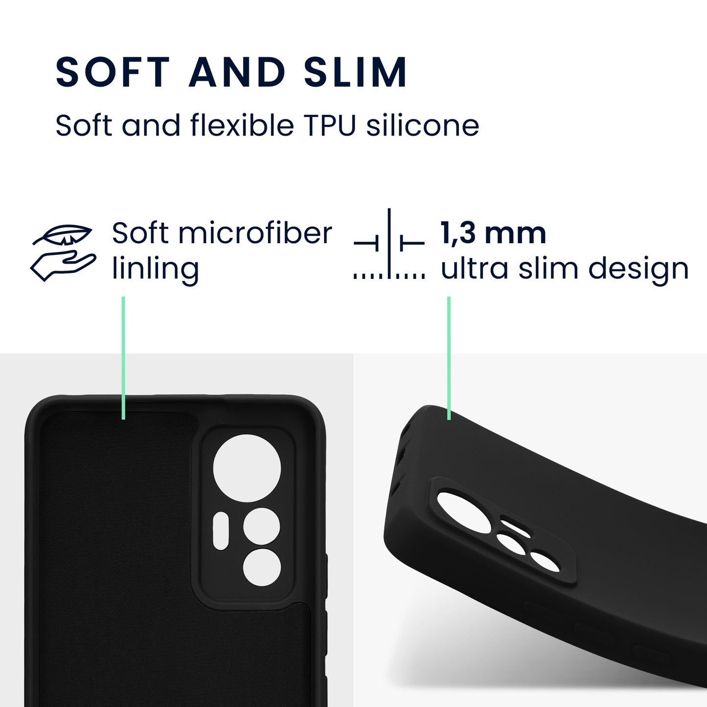 kwmobile Slim Case kompatibel mit Xiaomi 12 Lite 5G Hülle - Handyhülle aus Silikon