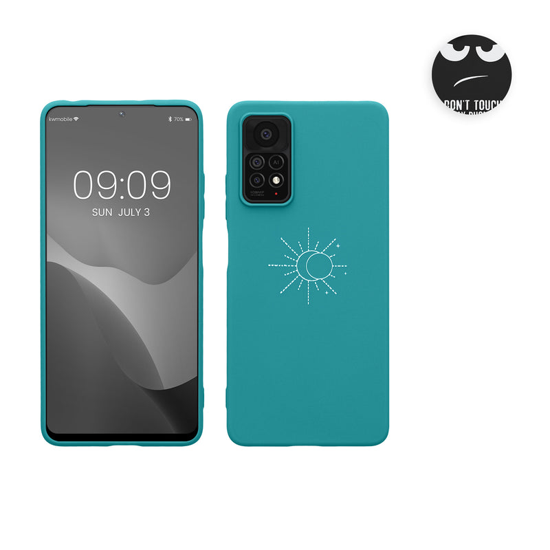 kwmobile Hülle kompatibel mit Xiaomi Redmi Note 11 Pro / Note 11 Pro (5G) / Note 12 Pro (4G) - Handyhülle Silikon Case - Don't touch my Phone Weiß Schwarz Weiß  [dsg02]