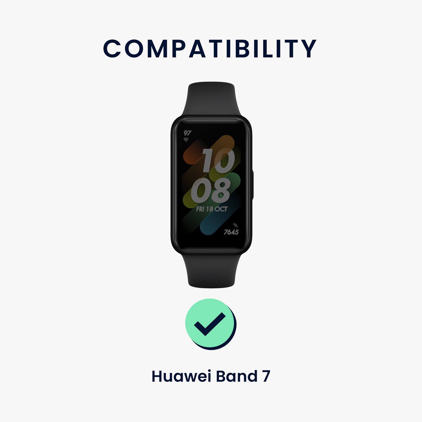 kwmobile Armband kompatibel mit Huawei Band 7 Fitnesstracker Sportarmband Innenmaße von 15 - 18,5 cm