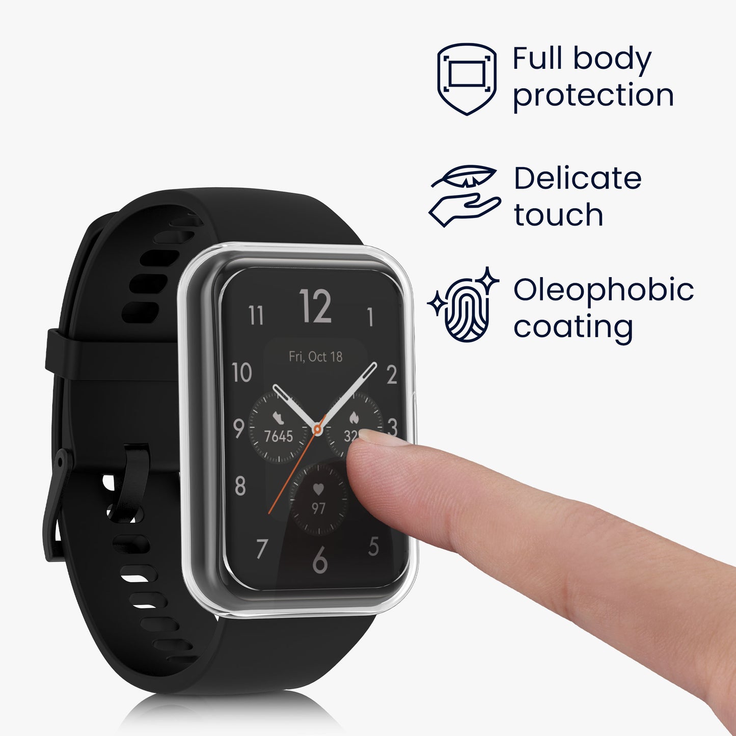 kwmobile Schutzhülle für Huawei Watch Fit 2 Fullbody Display Cover Set