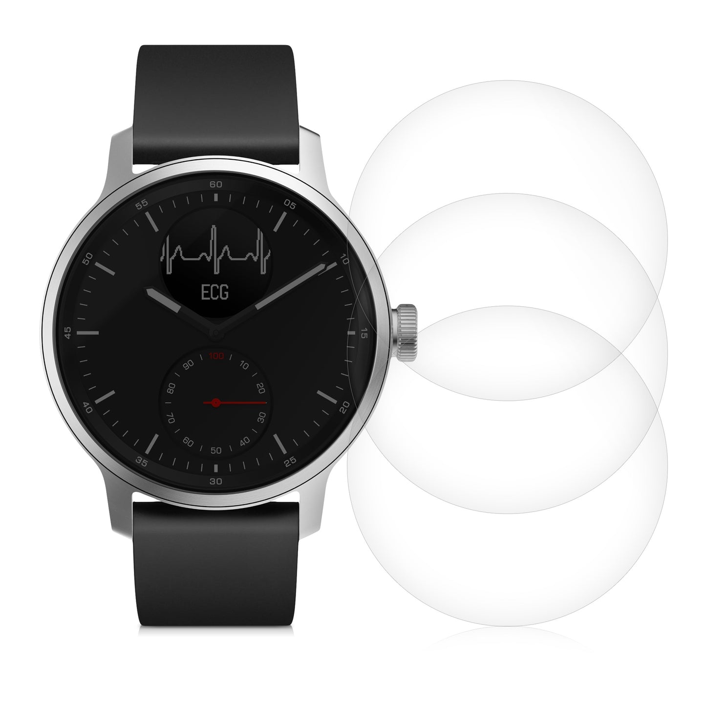 kwmobile Displayschutzfolie kompatibel mit Withings Scanwatch 42mm - Schutzfolie für Fitness Tracker Displayschutz