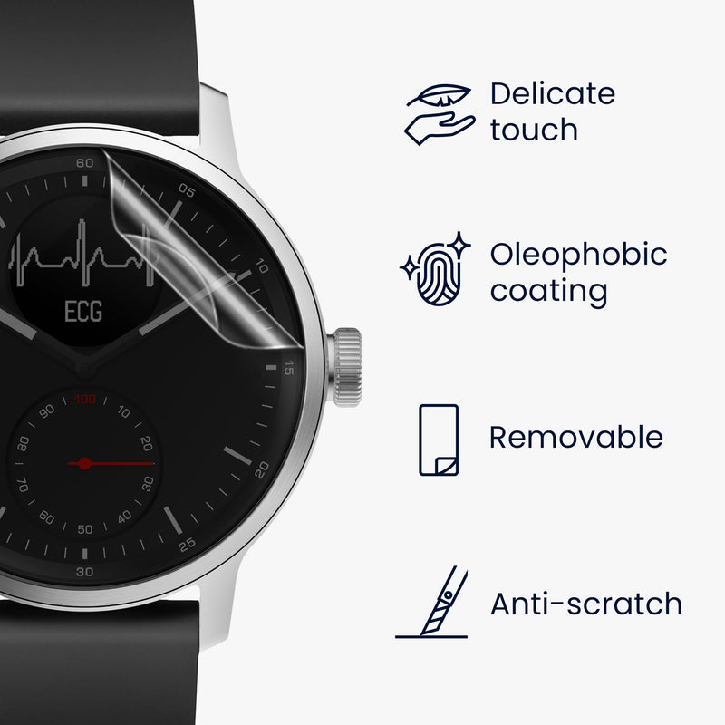 kwmobile Displayschutzfolie kompatibel mit Withings Scanwatch 42mm - Schutzfolie für Fitness Tracker Displayschutz