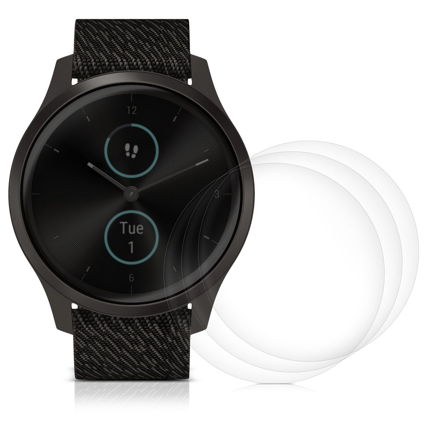 3x Displayschutzfolie kompatibel mit Garmin vivomove Style