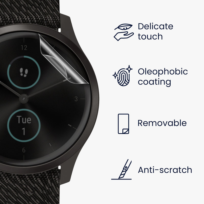 3x Displayschutzfolie kompatibel mit Garmin vivomove Style